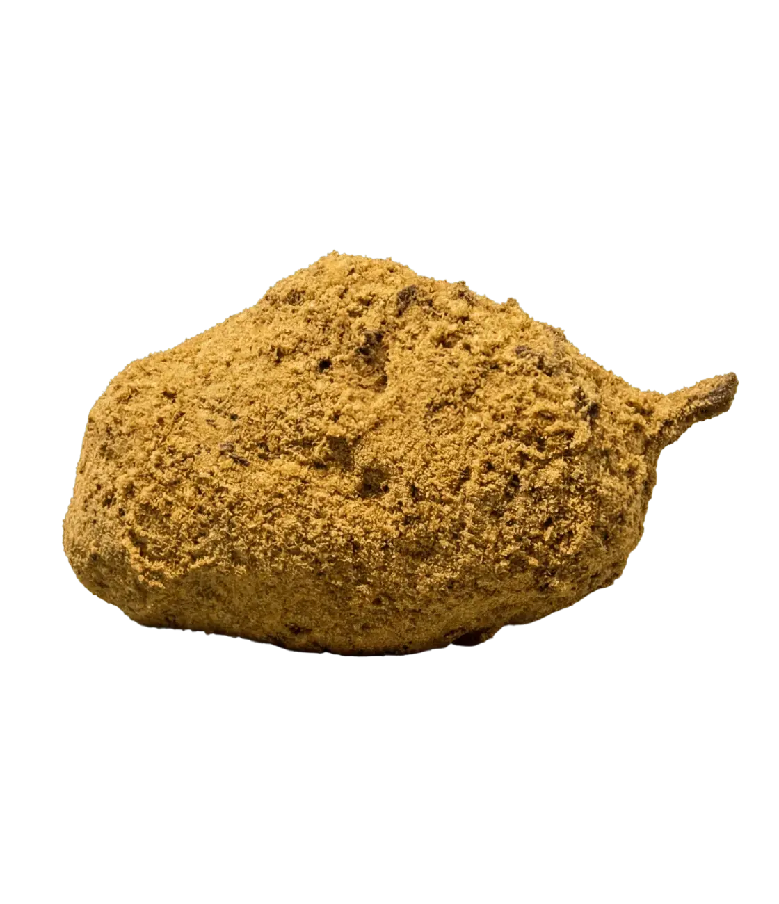 Moonrock 80 % vu de près, surface recouverte de kief doré